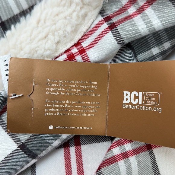 Pottery Barn Holland Plaid Robe Size Large/Extra Large Sherpa Trim - Picture 3 of 13
